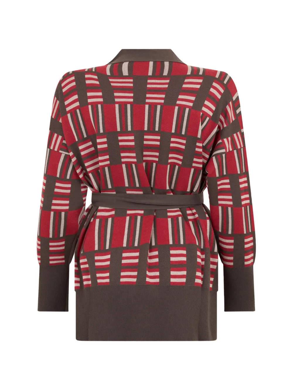 Moorer Vest met geometrisch patroon Bruin