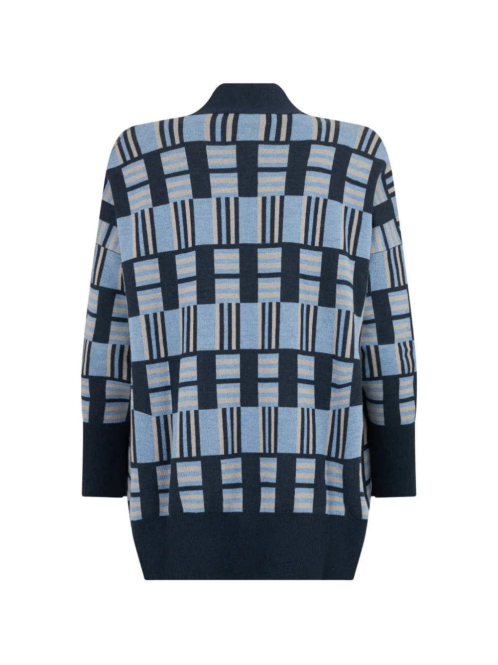 Moorer Vest met geometrisch patroon Blauw