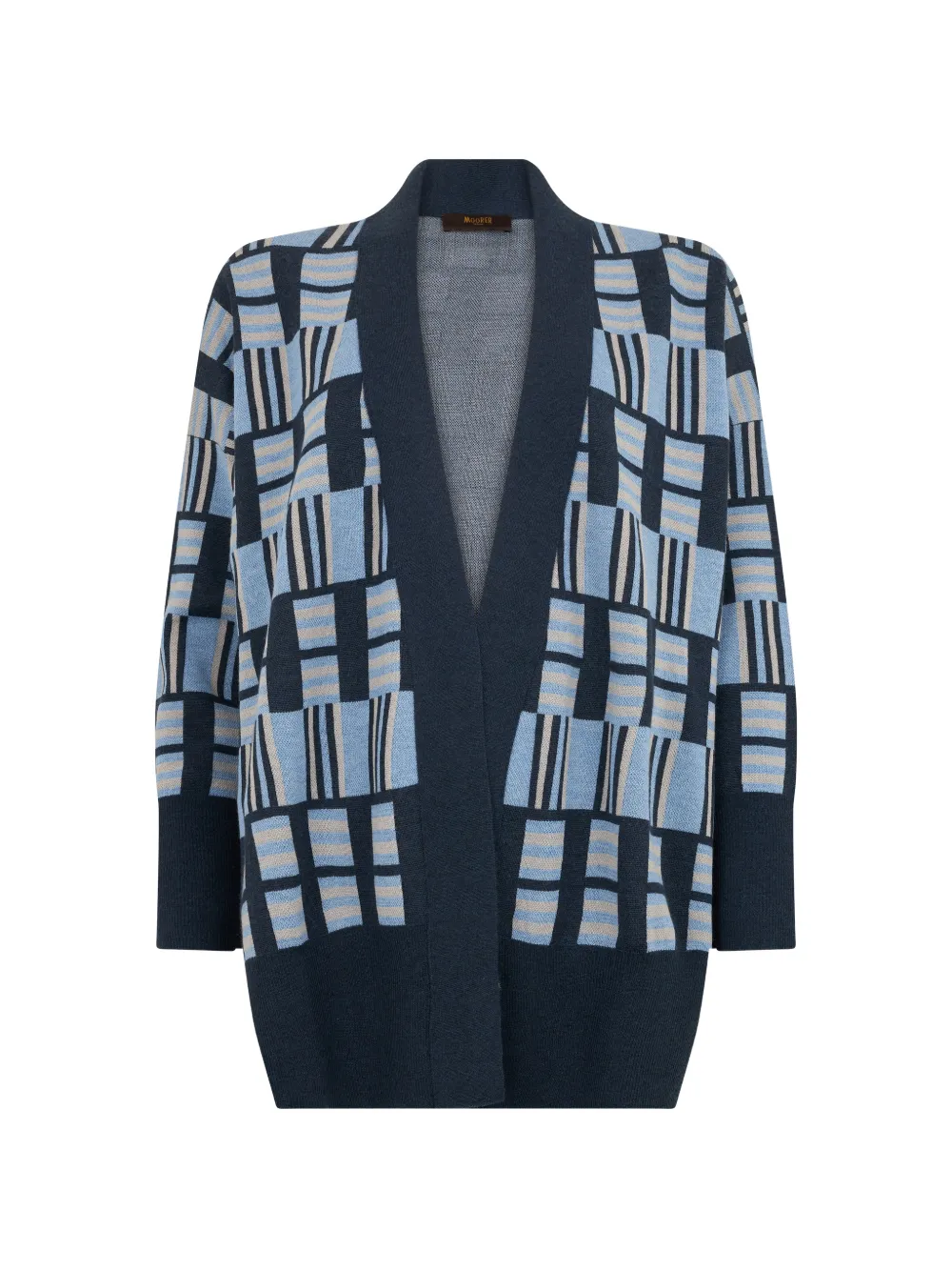Moorer geometric-pattern cardigan - Blu