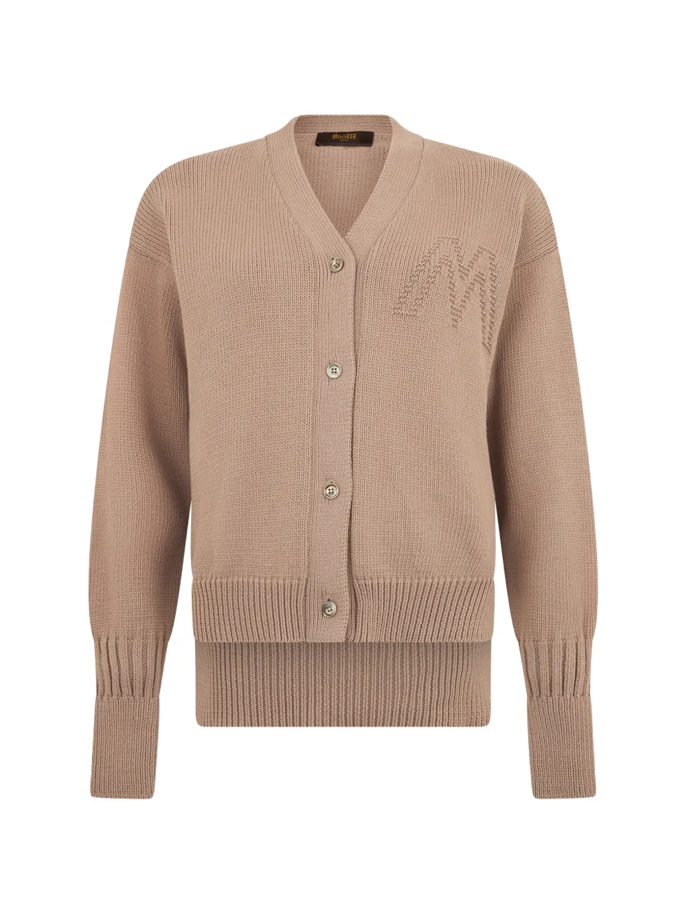 Moorer logo-embroidered cardigan - Neutrals