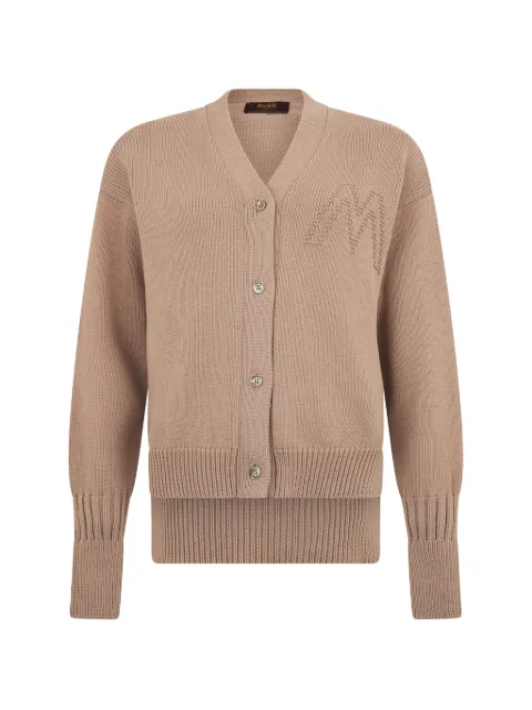 Moorer logo-embroidered cardigan