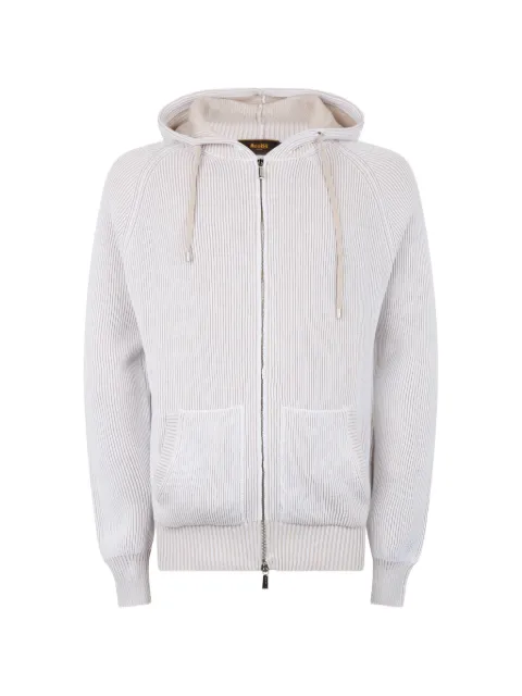 Moorer ribbed-knit zip-up cardigan