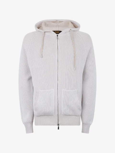 Moorer ribbed-knit zip-up cardigan