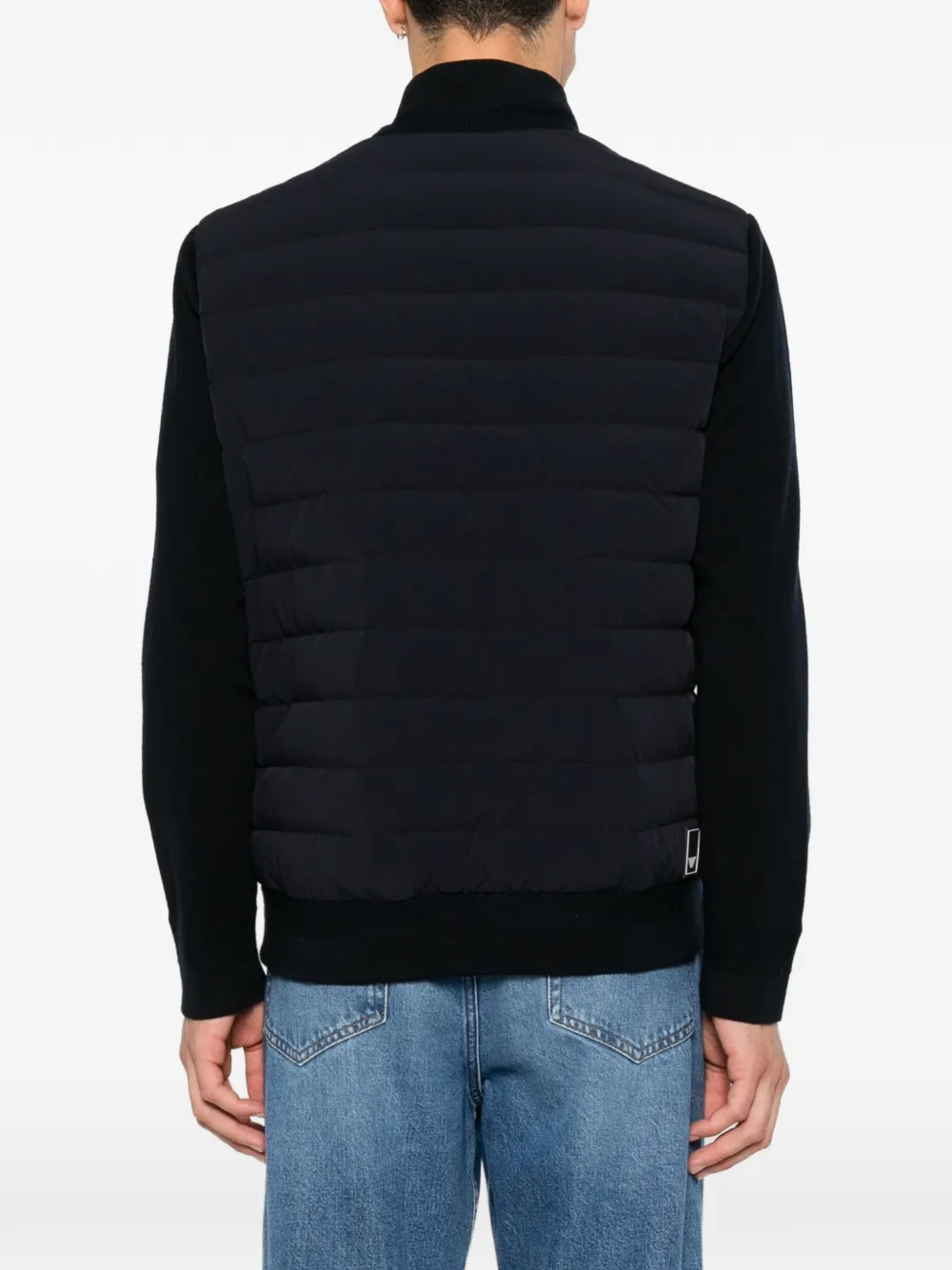 Emporio Armani Gewatteerd jack met vlak op de mouw Blauw