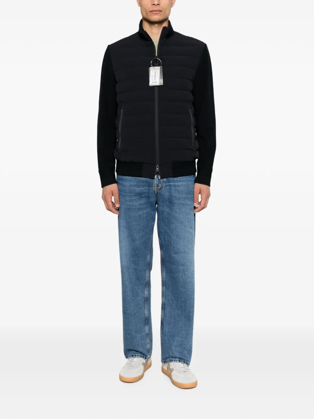 Emporio Armani Gewatteerd jack met vlak op de mouw Blauw