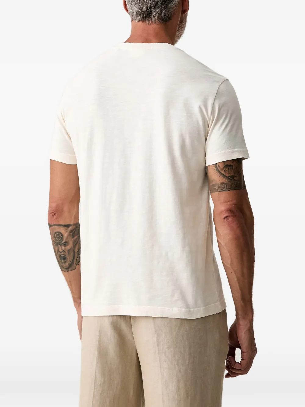 Gant T-shirt met slub textuur en logoprint Beige