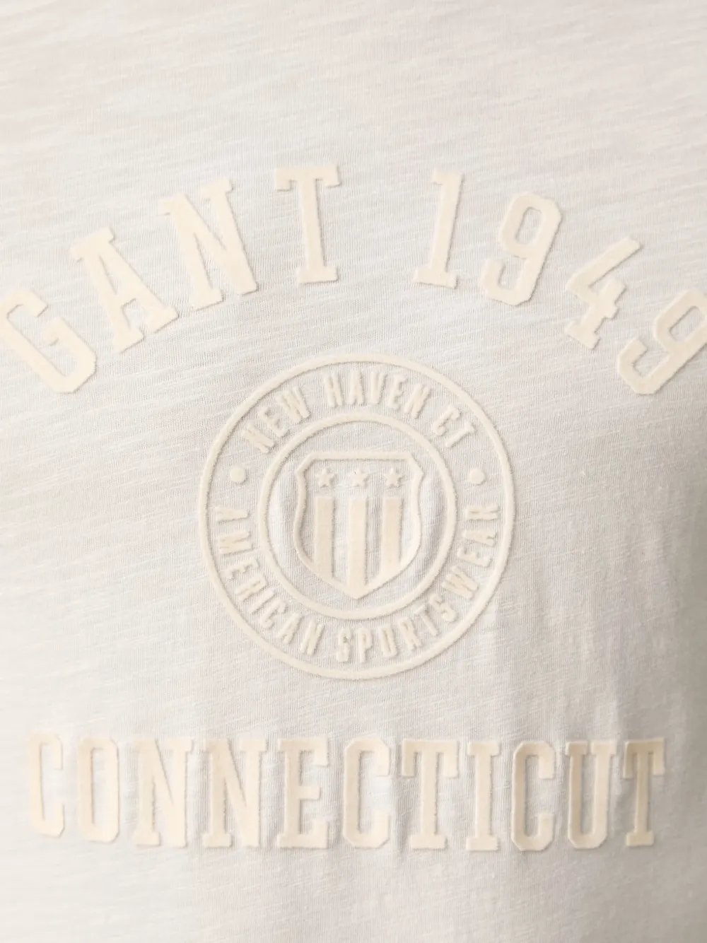 Gant T-shirt met slub textuur en logoprint Beige