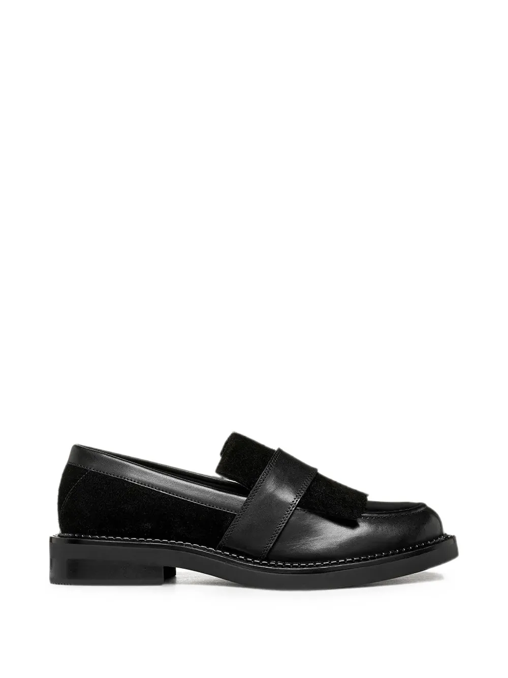 Geox fringed panelled loafers - Nero