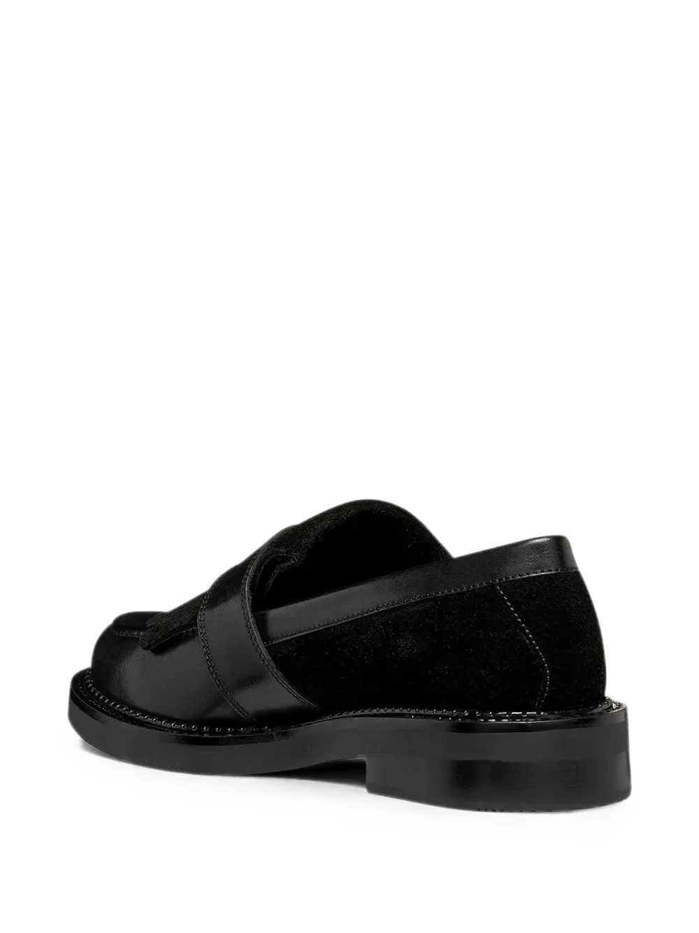 Geox fringed panelled loafers Zwart