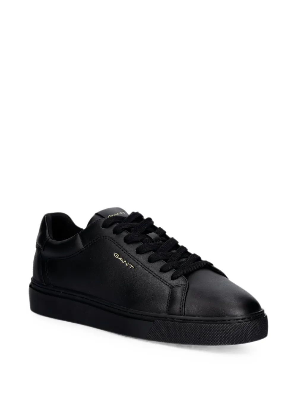 Gant logo-print leather sneakers Zwart