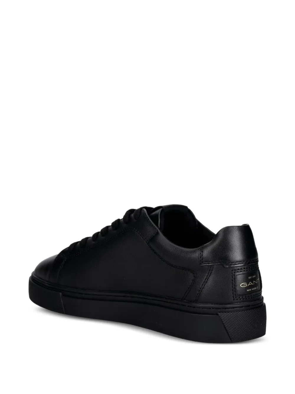 Gant logo-print leather sneakers Zwart