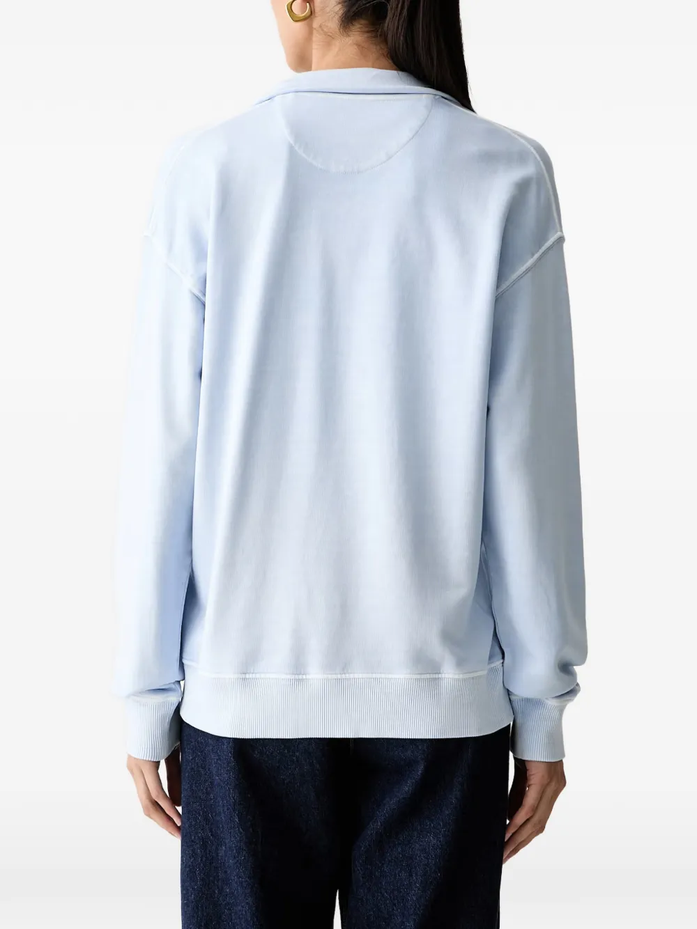Gant Trui met geborduurd logo en kwartrits Blauw