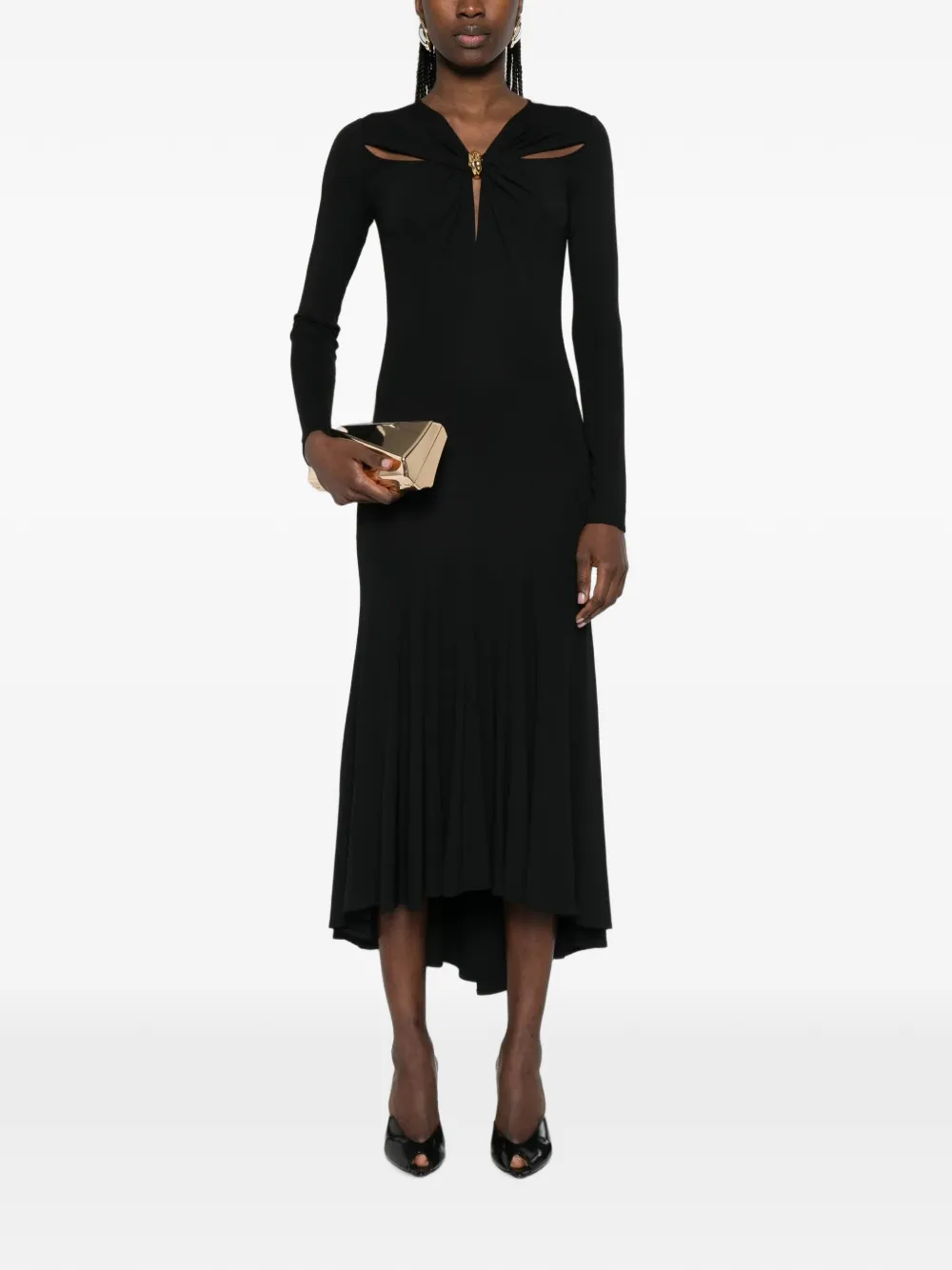 Elisabetta Franchi cut-out midi dress - Black