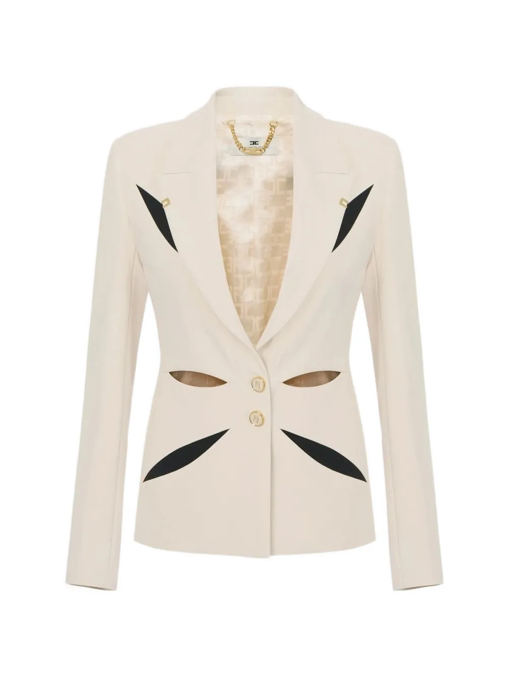 Elisabetta Franchi cut-out single.breasted blazer - Neutrals