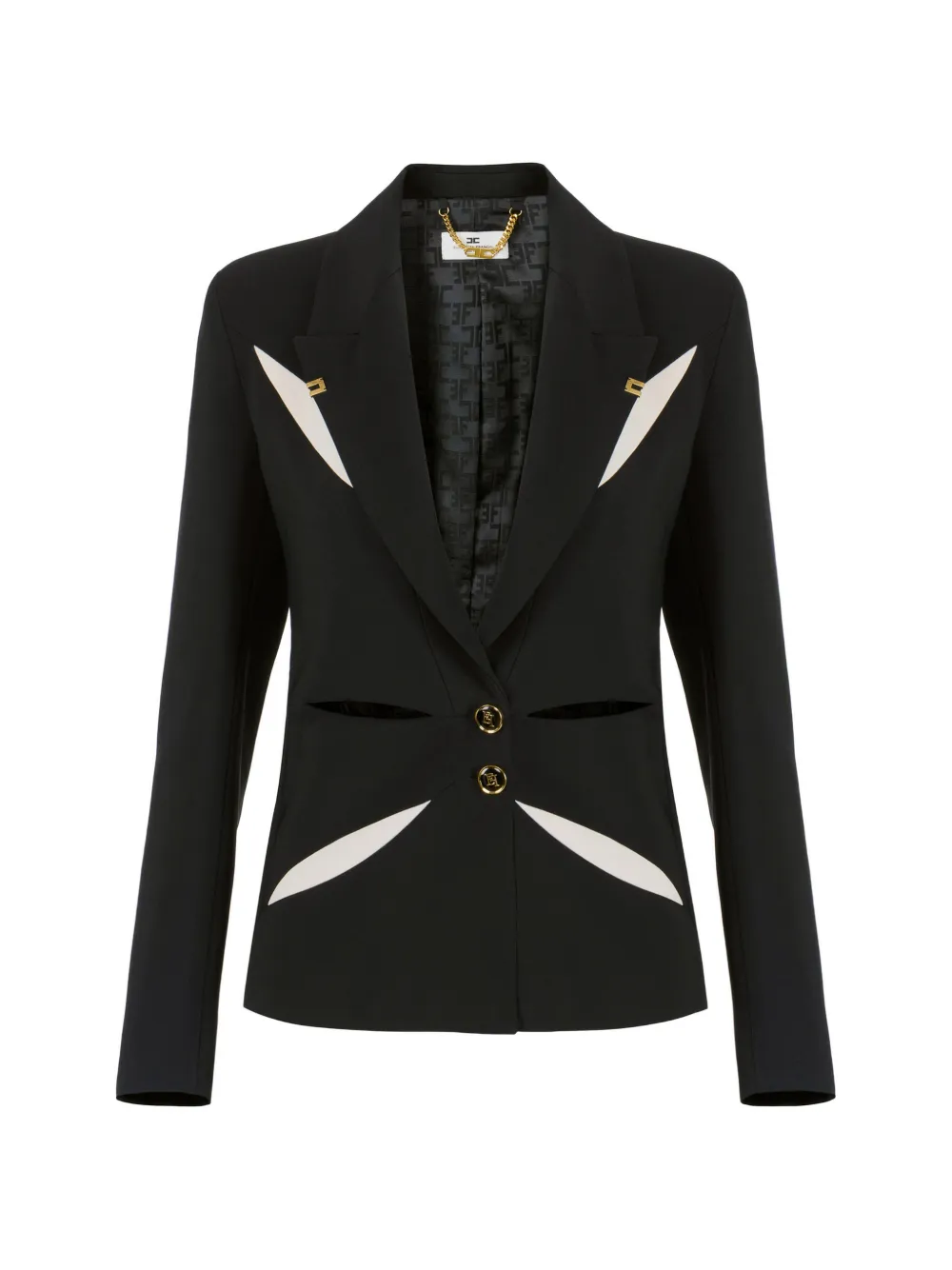 Elisabetta Franchi cut-out single.breasted blazer - Neutrals