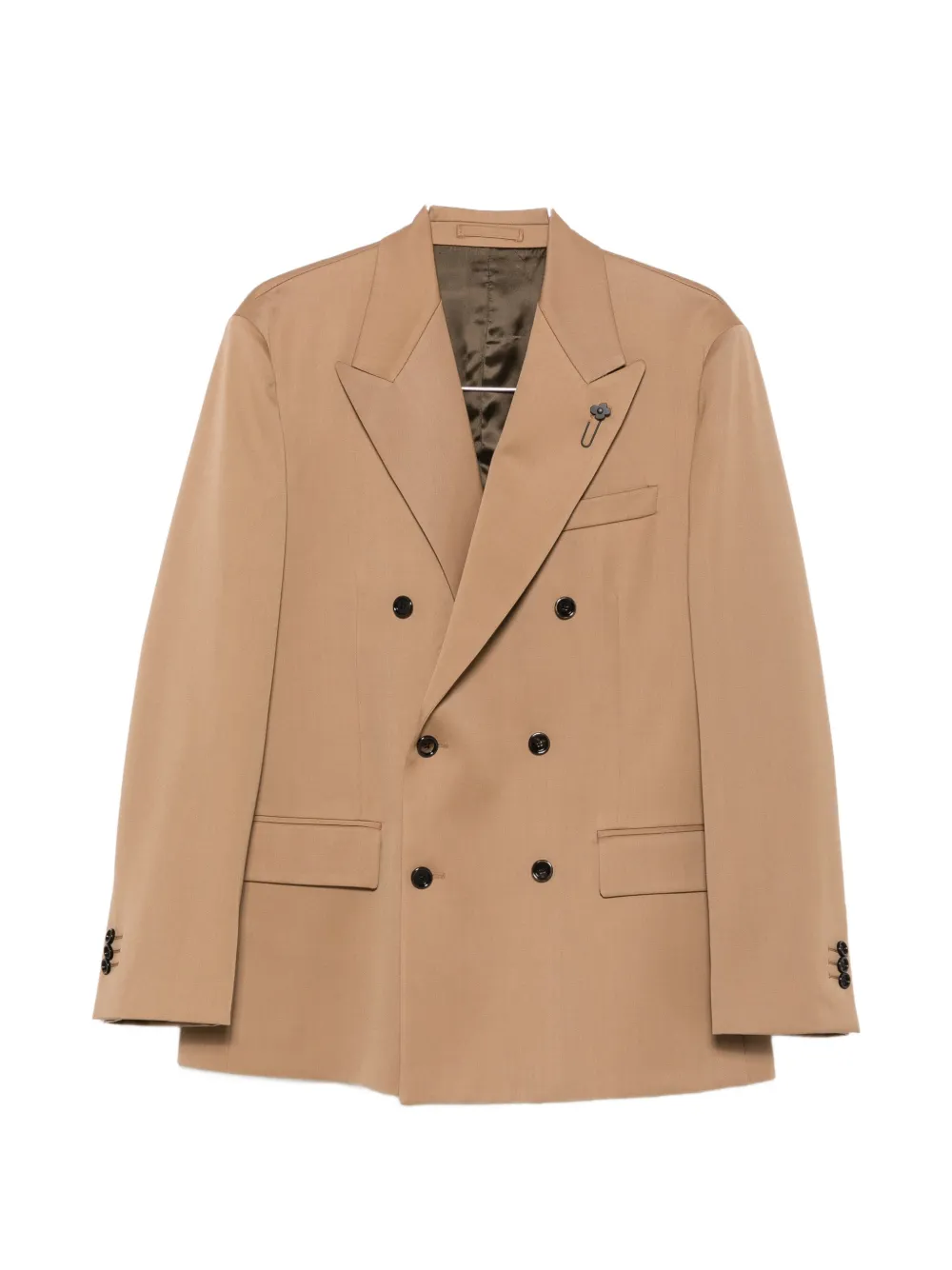 Lardini double-breasted peak-lapel blazer - Toni neutri