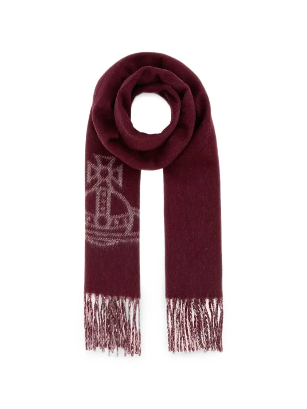Vivienne Westwood Orb-motif fringed scarf - Rot