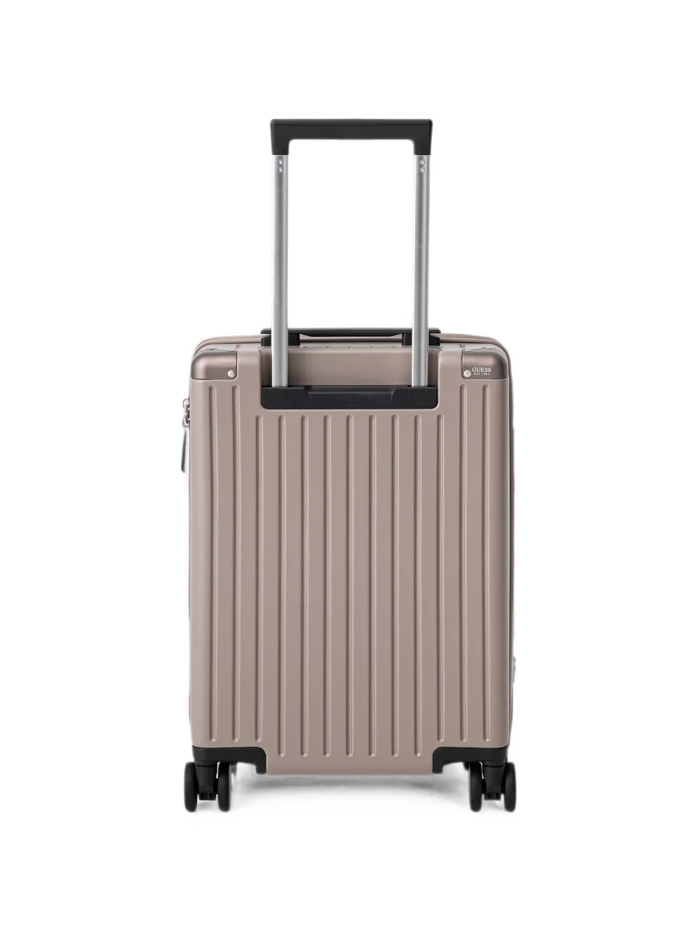 GUESS USA Geribbelde koffer met logo-plakkaat Beige