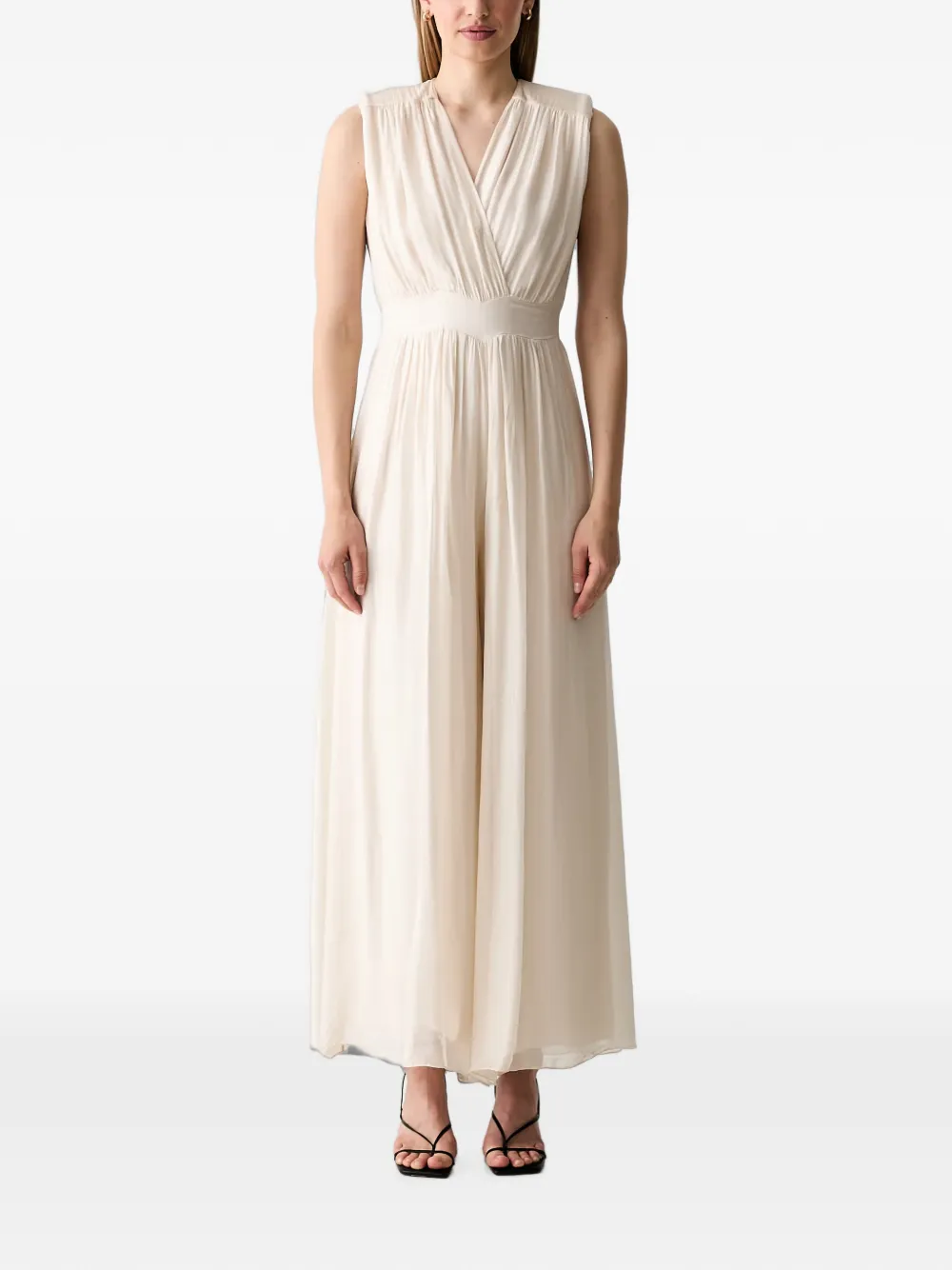 Haveone wrap-style wide-leg jumpsuit - Toni neutri