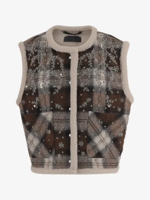 Stella McCartney chaleco con bordado floral