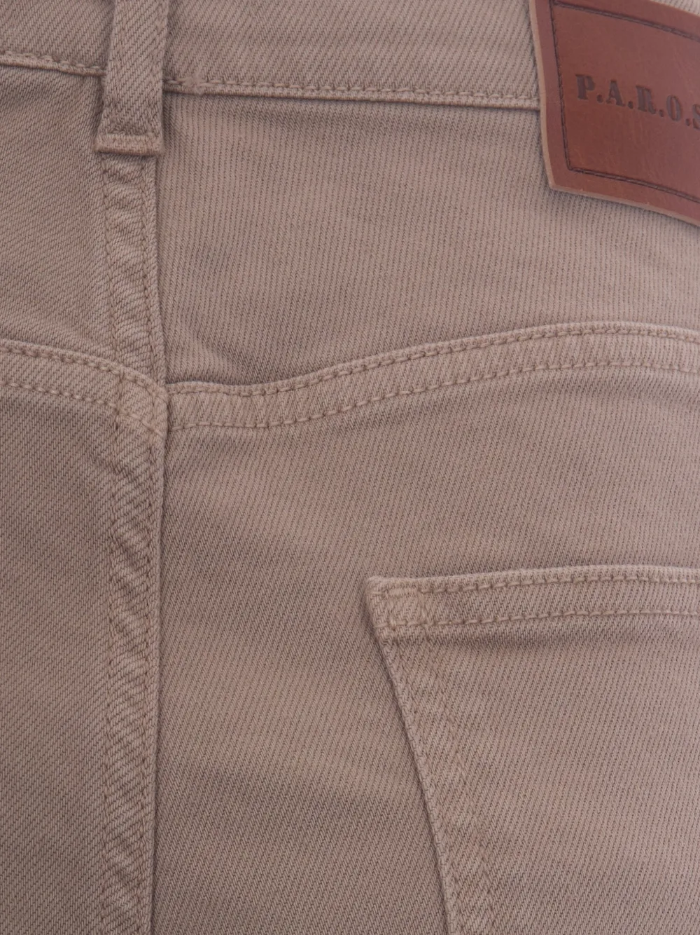 P.A.R.O.S.H. Jeans met wijde pijpen en knopen Beige