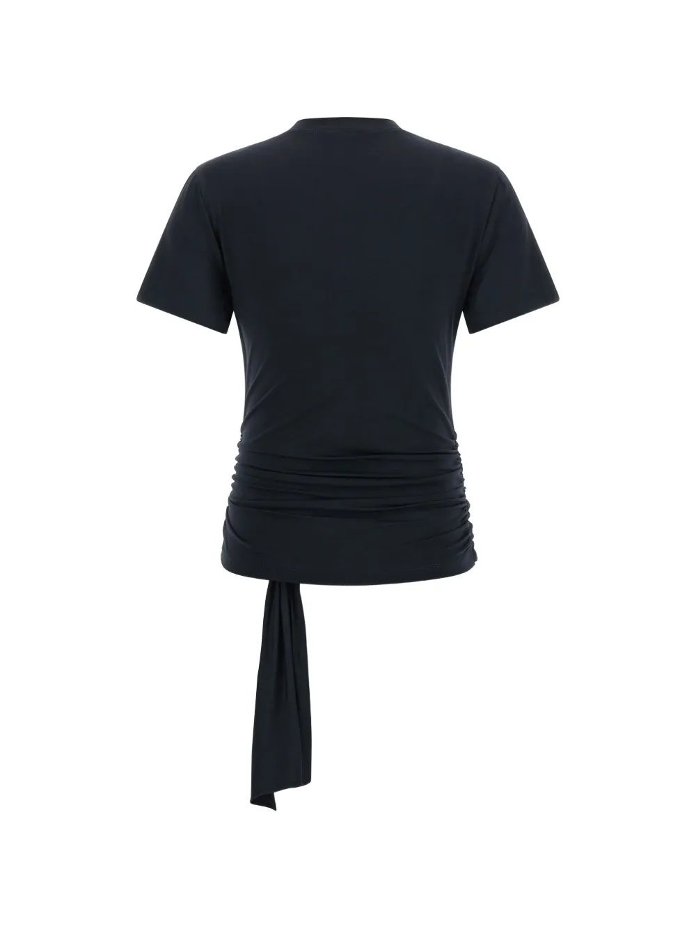 7 For All Mankind T-shirt met ruches en gedraaid detail Zwart
