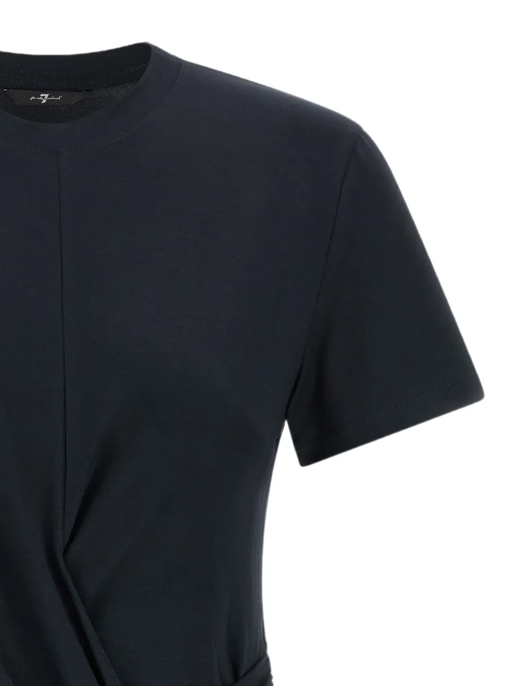 7 For All Mankind T-shirt met ruches en gedraaid detail Zwart