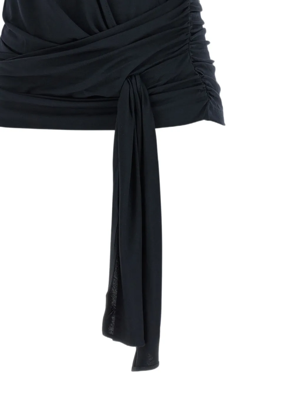 7 For All Mankind T-shirt met ruches en gedraaid detail Zwart