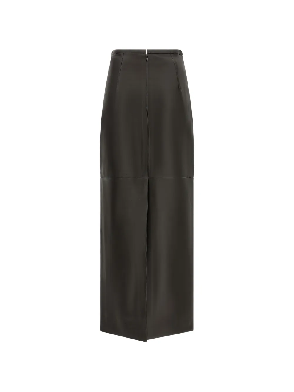 Co High-waisted Panelled Leather Midi Skirt in Black, view 2