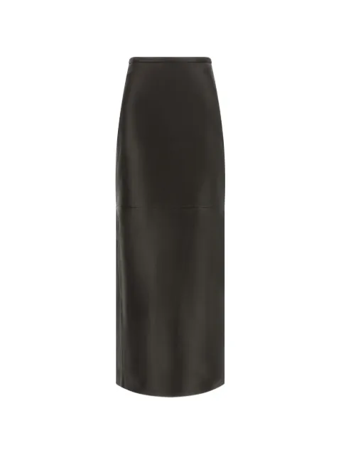 Co high-waisted panelled leather midi skirt