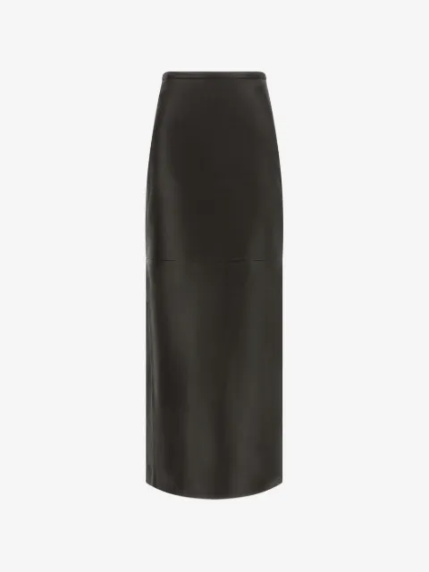 Co high-waisted panelled leather midi skirt