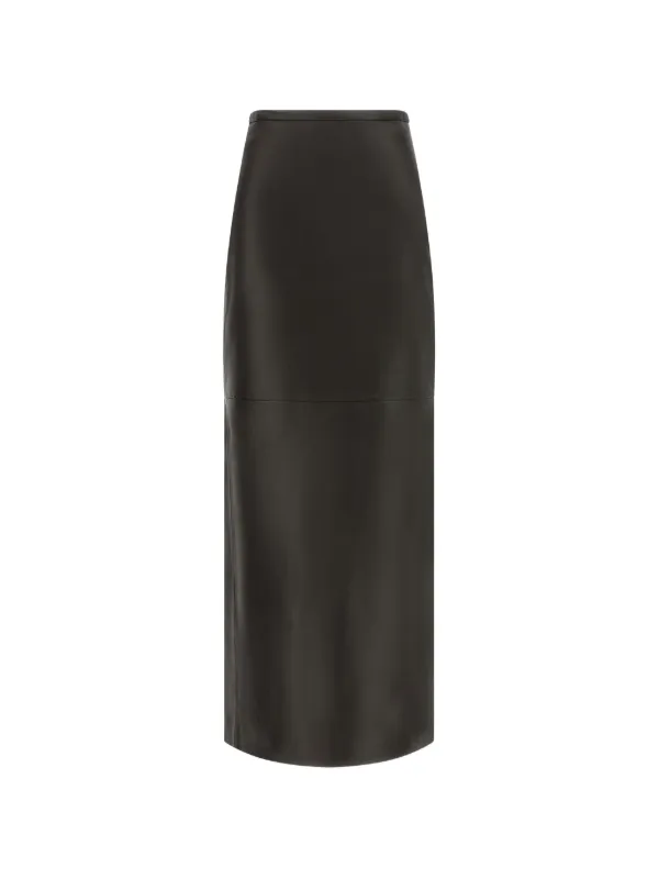 Co High-waisted Panelled Leather Midi Skirt in Black