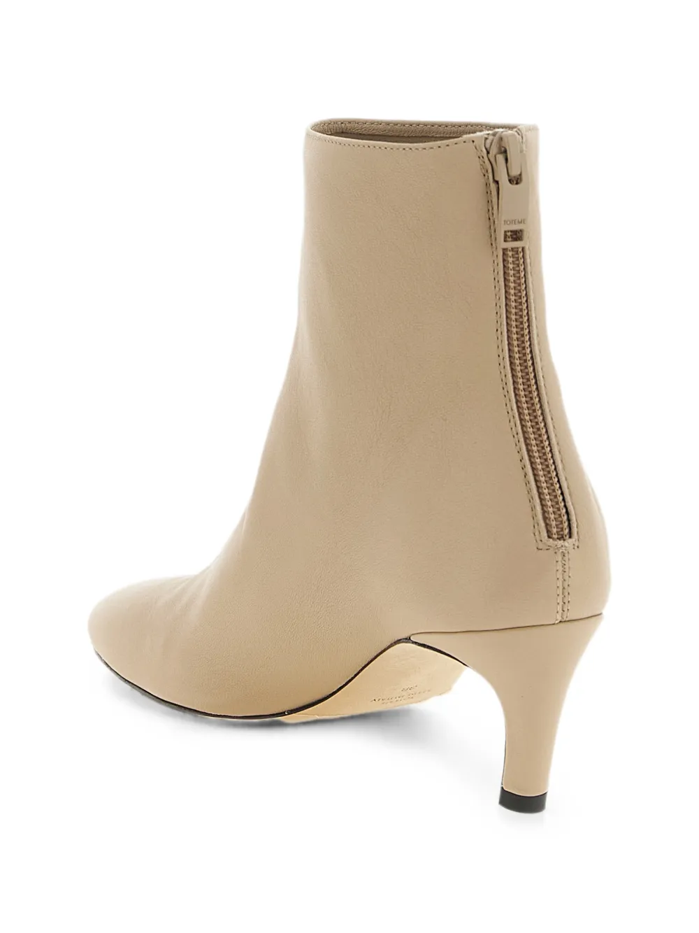 TOTEME almond-toe nappa ankle boots Beige