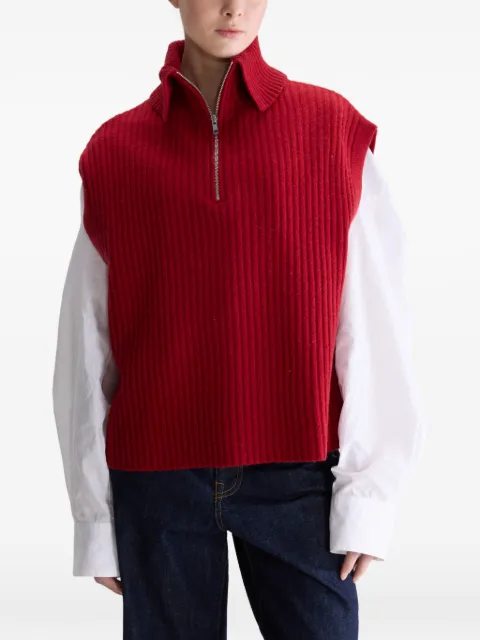 Bellerose Amer sleeveless half-zip sweater