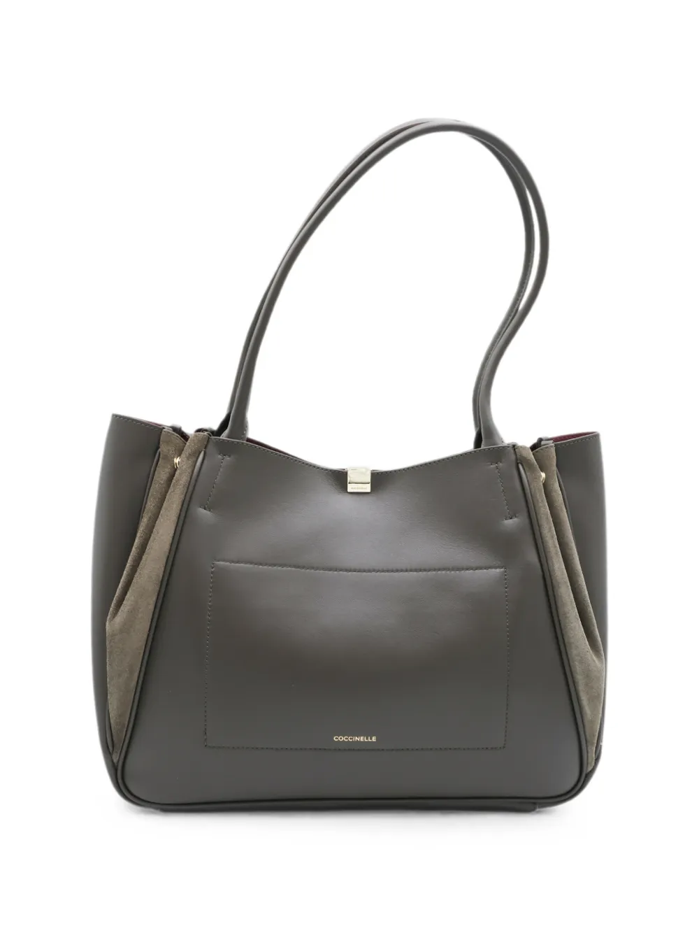 Coccinelle Pansy leren shopper met suède vlak Grijs