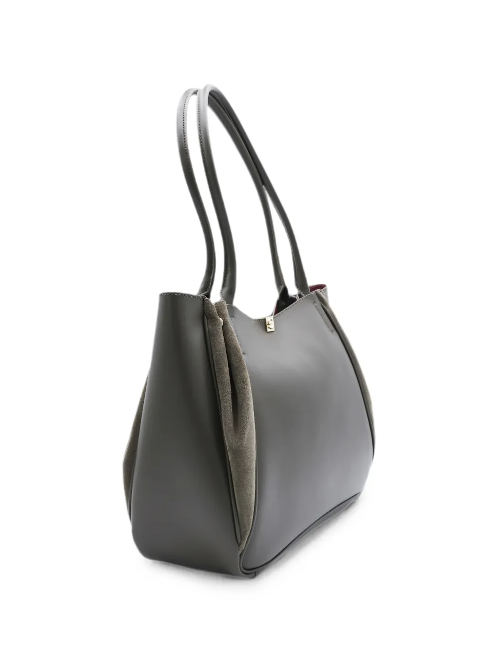 Coccinelle Pansy leren shopper met suède vlak Grijs