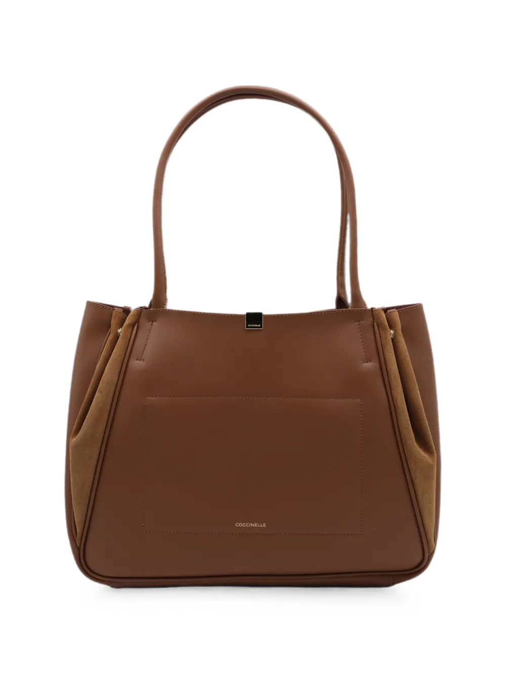 Coccinelle Leren shopper met suède vlakken Bruin