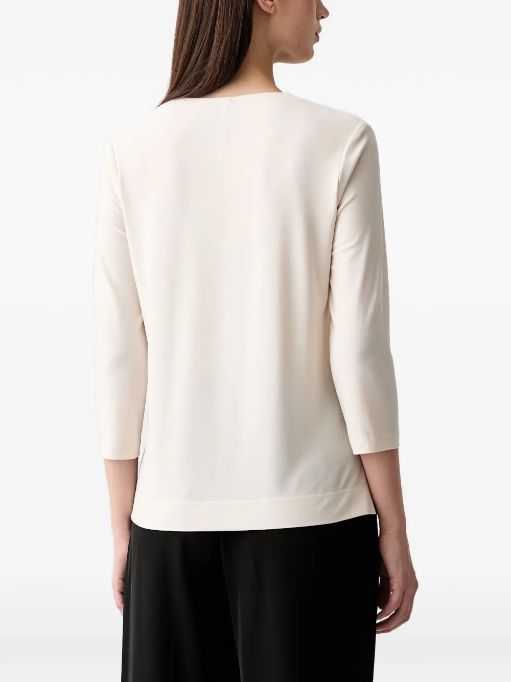 Joseph Ribkoff Top met contrasterende afwerking en cropped mouwen Beige
