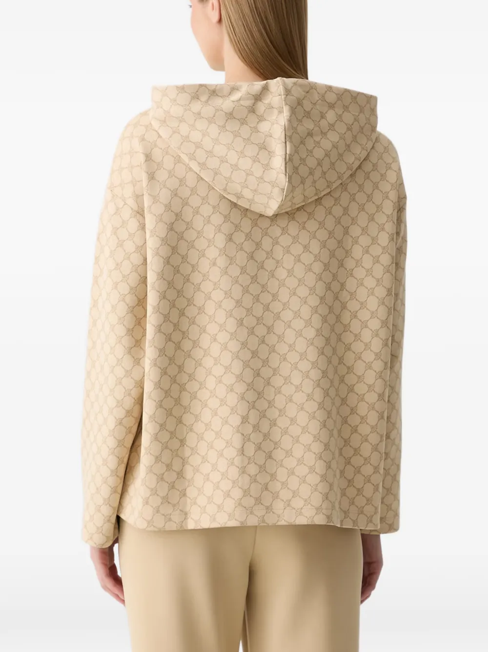Joop! Hoodie met geborduurd logo en monogram-print Beige