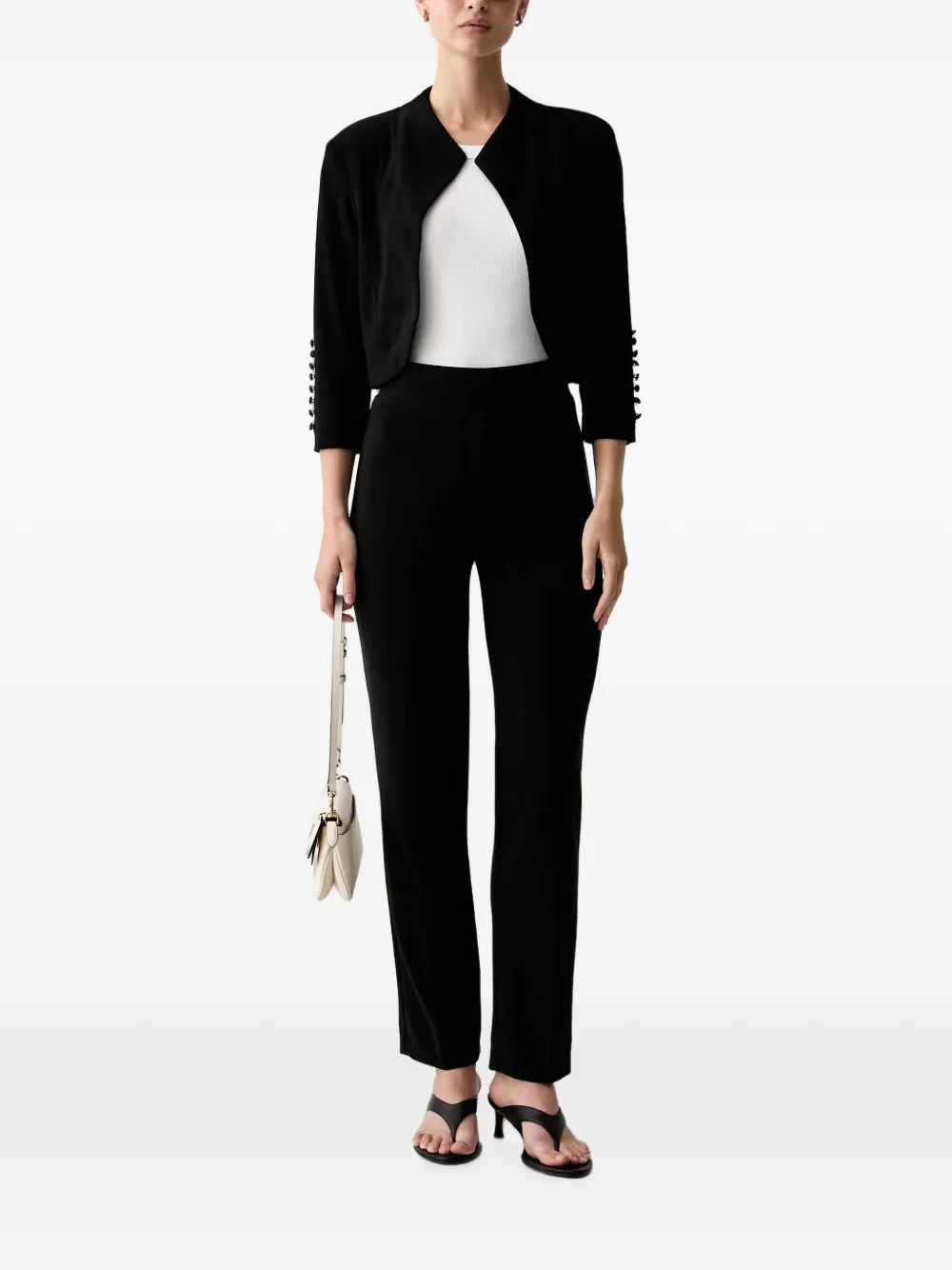 Joseph Ribkoff button-cuff cropped jacket Zwart