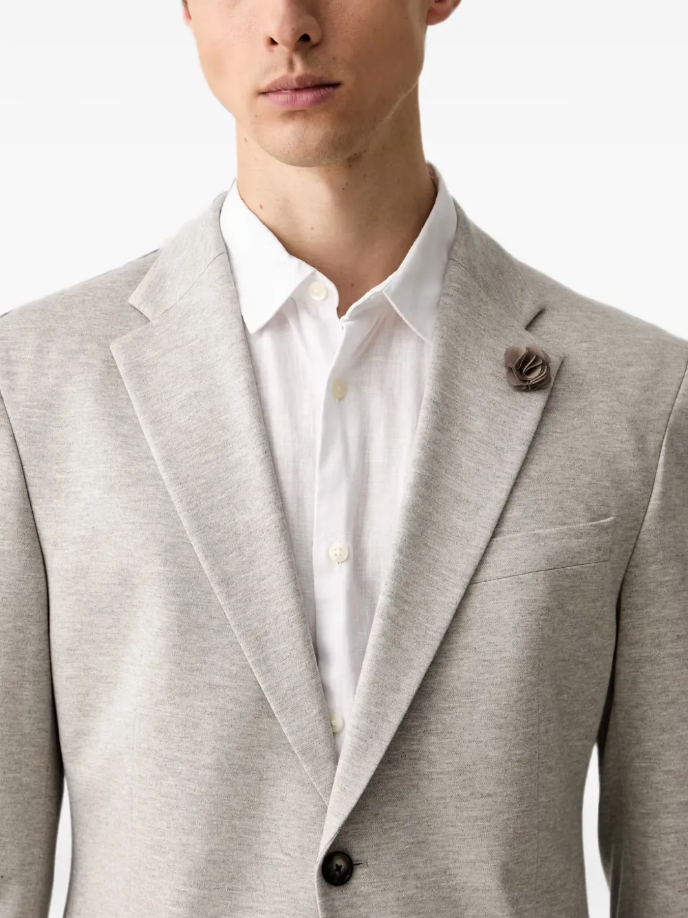 Joop! Blazer met gekerfde revers en bloem-detail Grijs