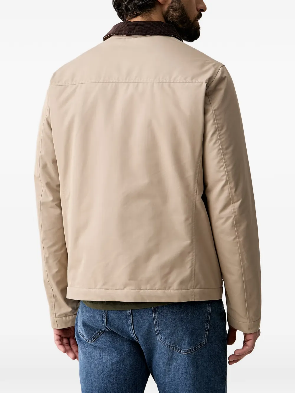 Joop! Jack met ribfluwelen kraag en rits Beige