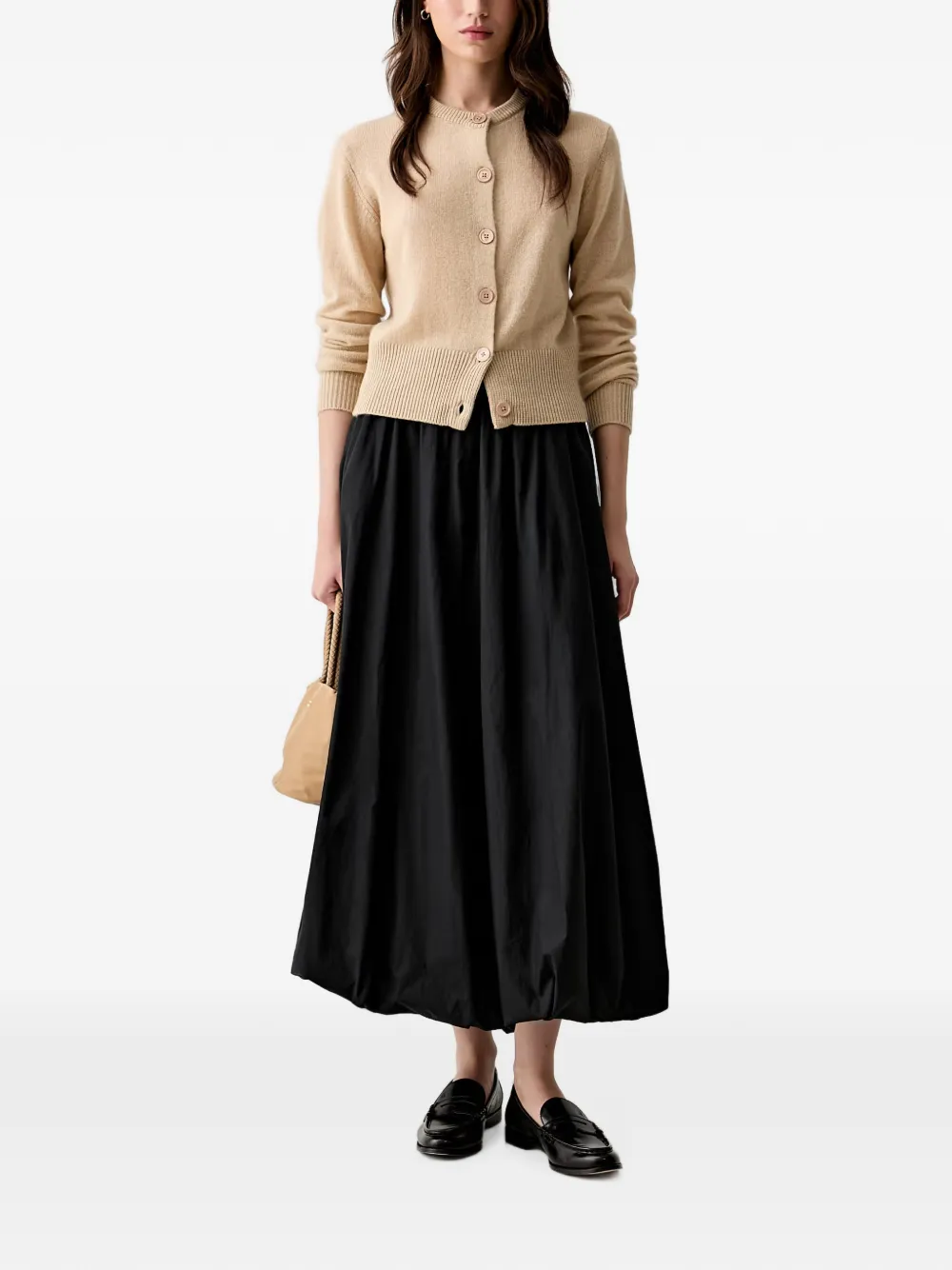 Joop! Vest met geribbelde afwerking en knopen Beige