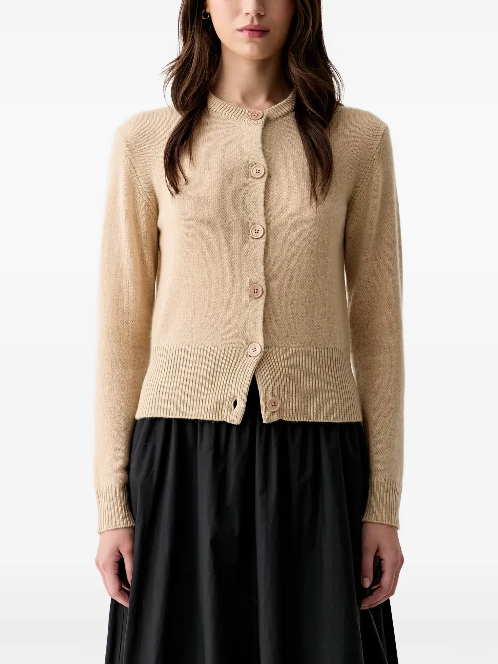 Joop! buttoned ribbed-trim cardigan - Nude