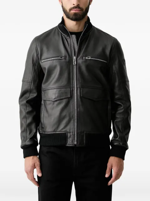 Joop! calf leather panelled jacket