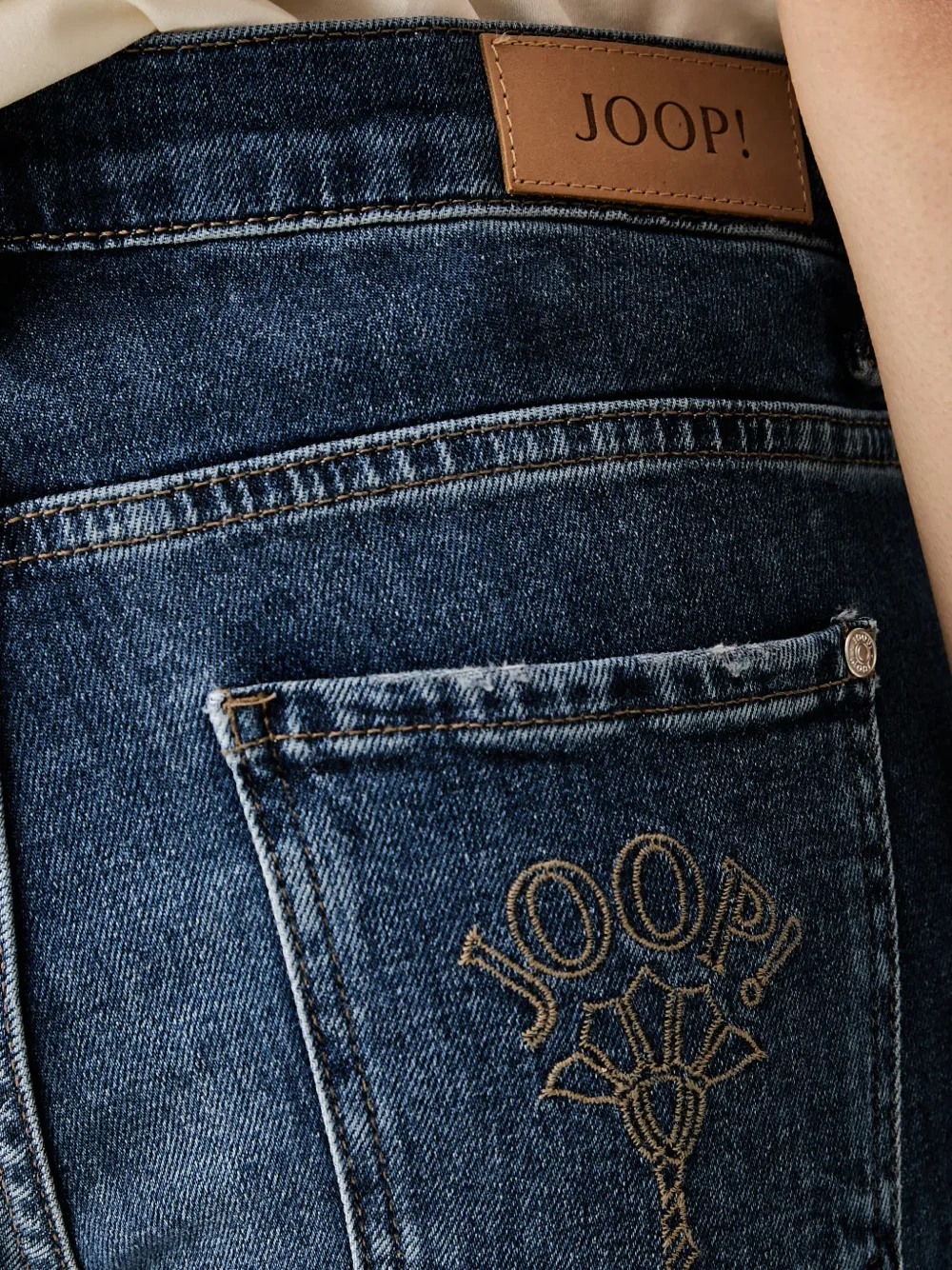 Joop! Jeans met geborduurd logo Blauw