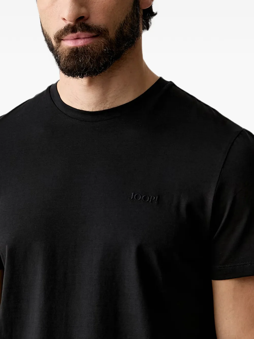 Joop! Cosmo T-shirt met geborduurd logo Zwart