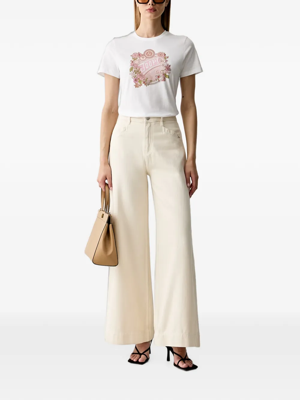Joop! Jeans met wijde pijpen Beige