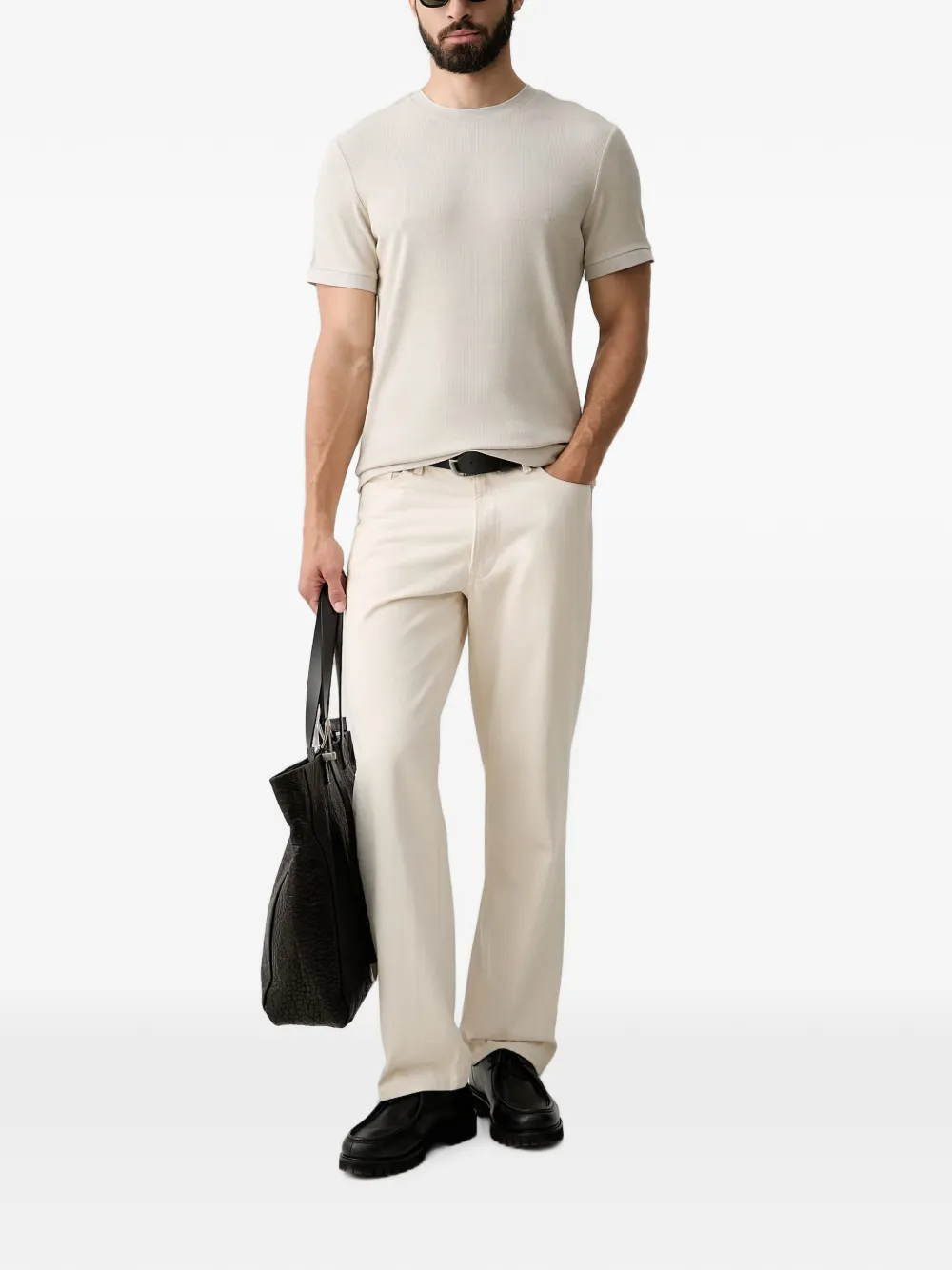 Joop! Ribgebreid T-shirt Beige