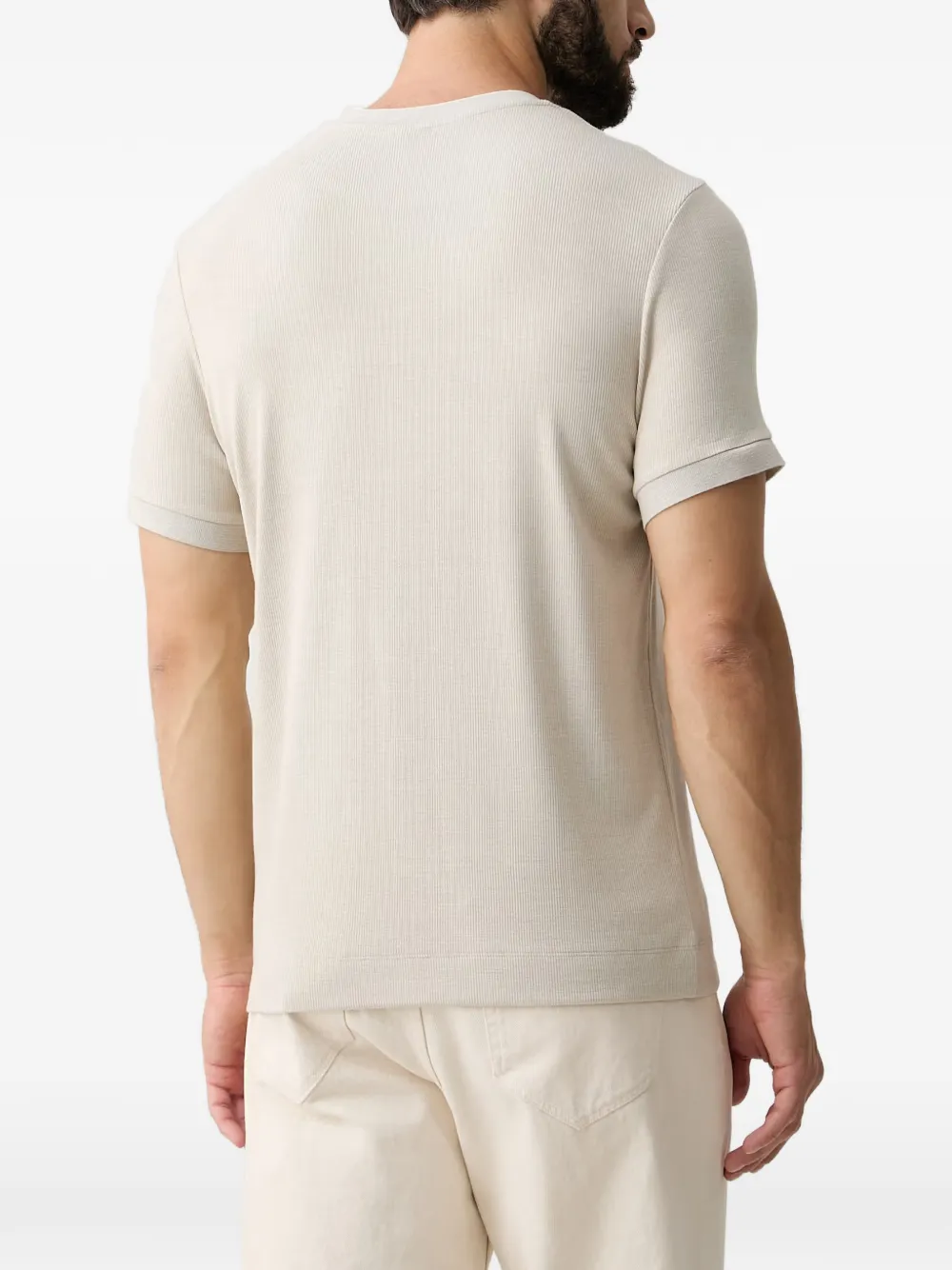 Joop! Ribgebreid T-shirt Beige